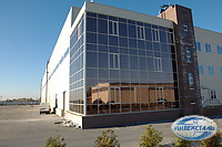 Алюминиевый витраж фасад офисного блока АБК фото